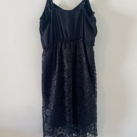 Black Dress with Ruffle Top and Lace Skirt - Picture 6 of 6